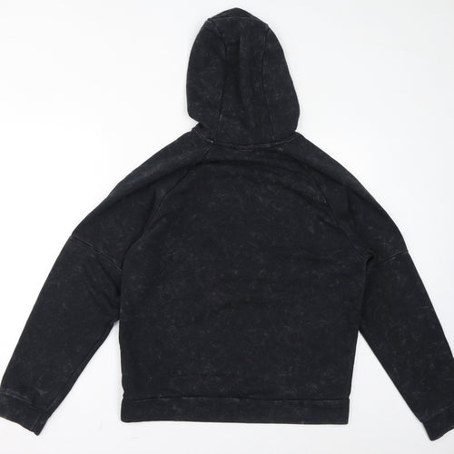 Nike Mens Black Cotton Pullover Hoodie Size S - Logo Flames