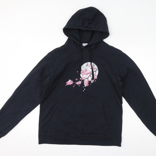 Fort Company Womens Black Cotton Pullover Hoodie Size M Pullover - Moon, Blossom