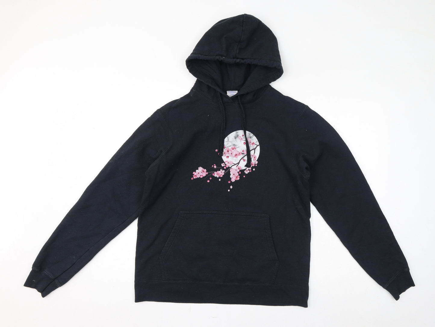 Fort Company Womens Black Cotton Pullover Hoodie Size M Pullover - Moon, Blossom