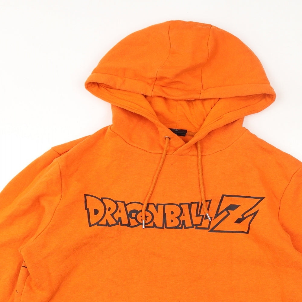 Dragon Ball Z Mens Orange Cotton Pullover Sweatshirt Size M - Logo
