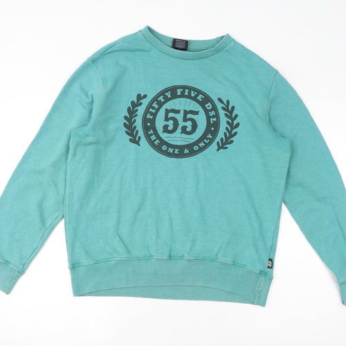 55DSL Womens Green Cotton Pullover Sweatshirt Size L Pullover - 55, The One & Only