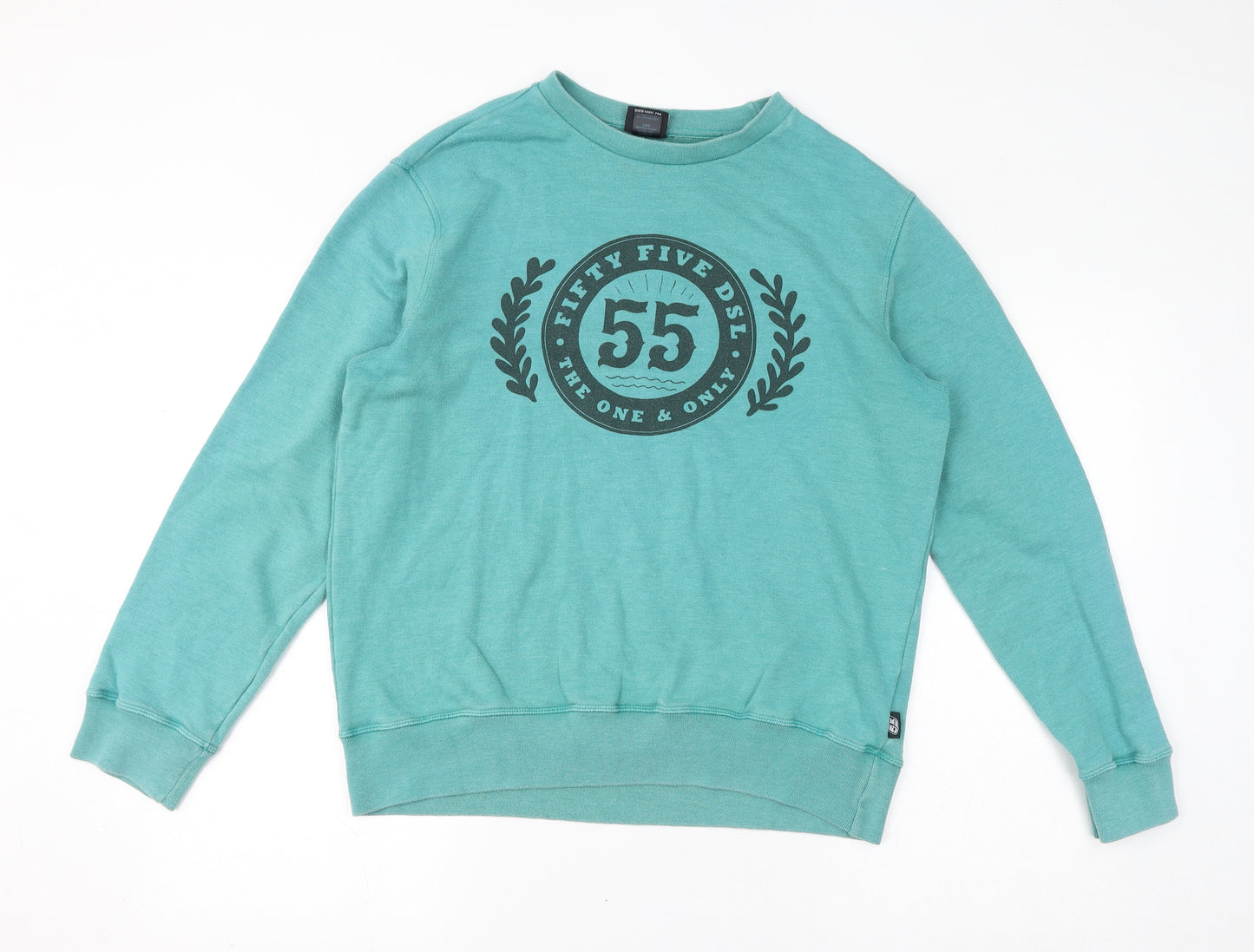 55DSL Womens Green Cotton Pullover Sweatshirt Size L Pullover - 55, The One & Only