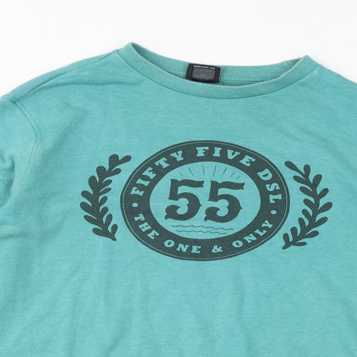 55DSL Womens Green Cotton Pullover Sweatshirt Size L Pullover - 55, The One & Only