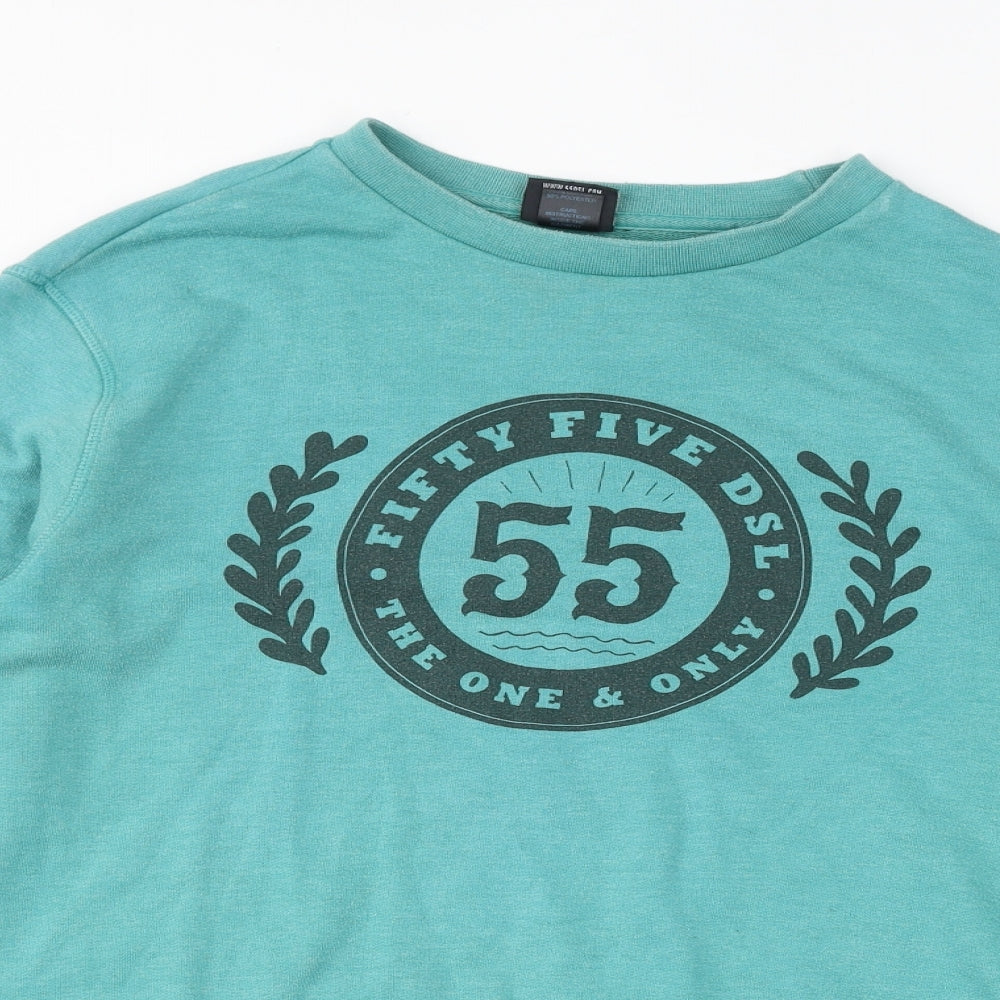 55DSL Womens Green Cotton Pullover Sweatshirt Size L Pullover - 55, The One & Only