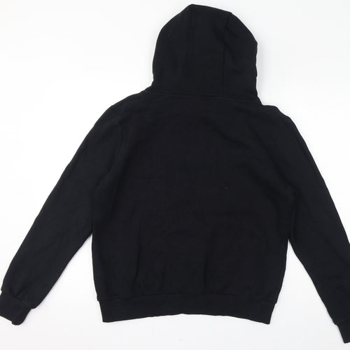 Sundried Womens Black Cotton Pullover Hoodie Size L Pullover - Logo, Pockets