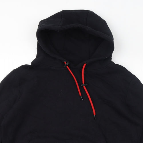 Sundried Womens Black Cotton Pullover Hoodie Size L Pullover - Logo, Pockets