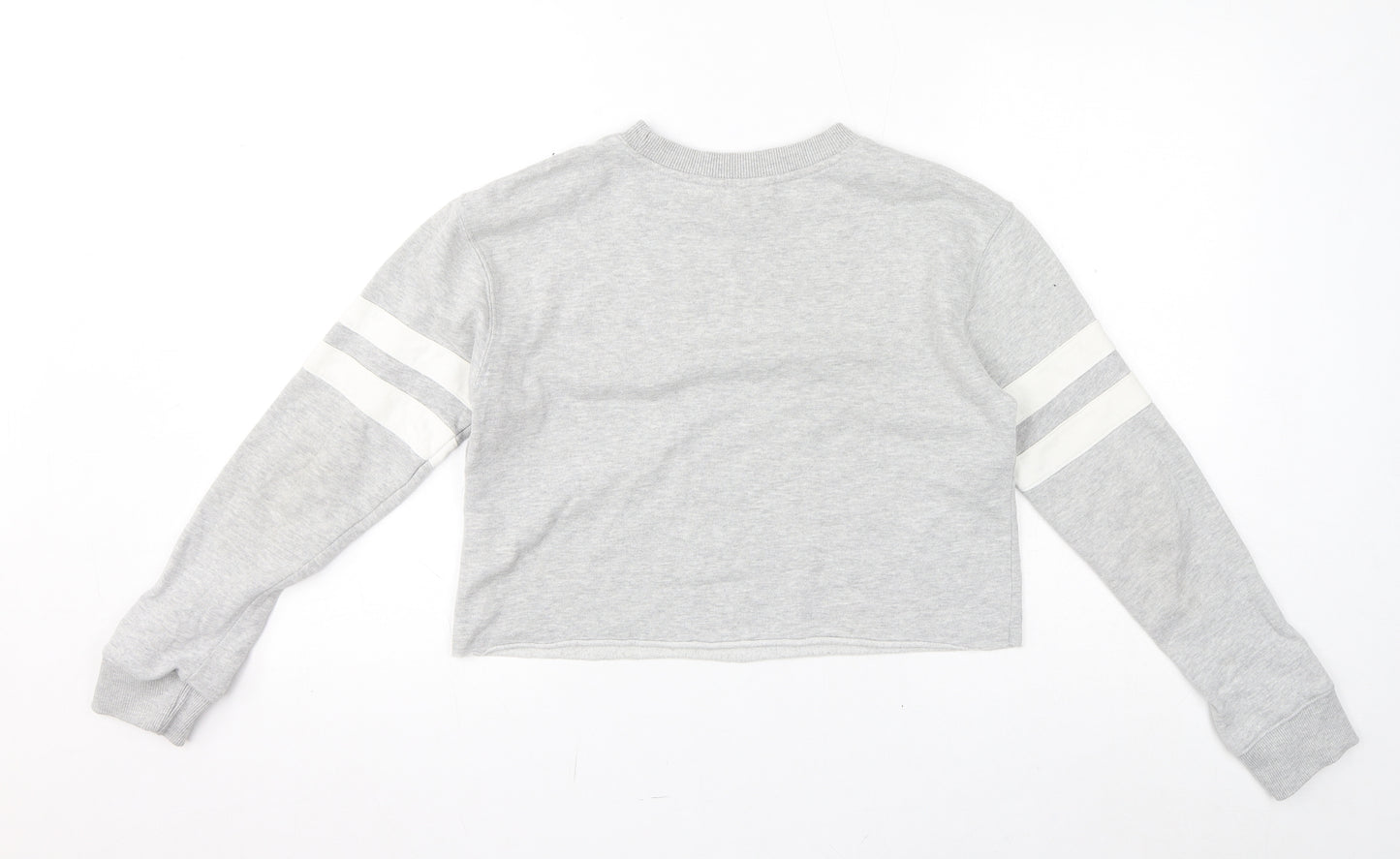 Miss Selfridge Womens Grey Cotton Pullover Sweatshirt Size 8 Pullover - Cropped