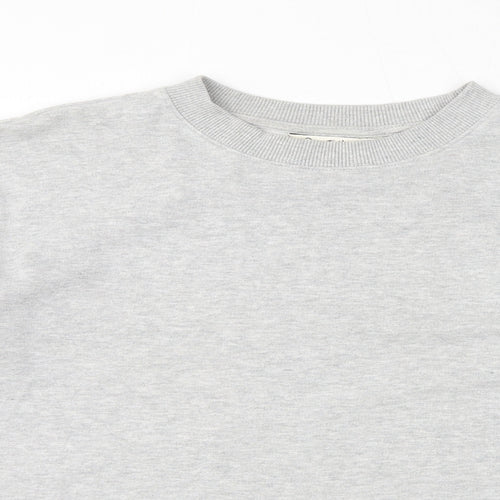 Miss Selfridge Womens Grey Cotton Pullover Sweatshirt Size 8 Pullover - Cropped