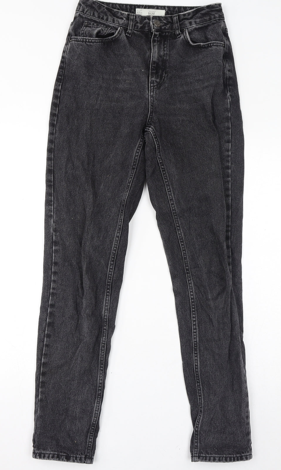 Topshop Womens Black Polyester Mom Jeans Size 26 in L34 in Regular Zip