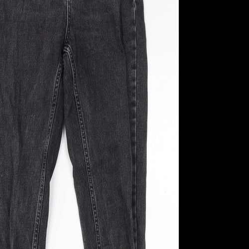 Topshop Womens Black Polyester Mom Jeans Size 26 in L34 in Regular Zip