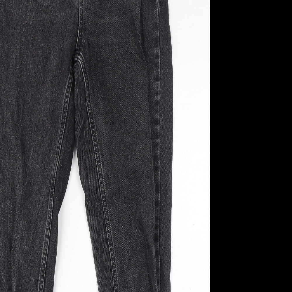 Topshop Womens Black Polyester Mom Jeans Size 26 in L34 in Regular Zip