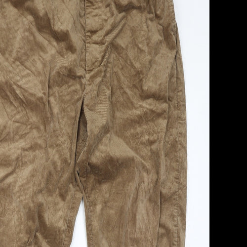 Uniqlo Mens Brown Polyester Trousers Size XL L28 in Regular Drawstring