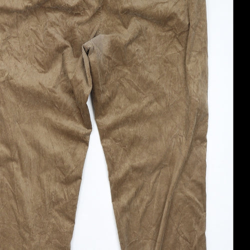 Uniqlo Mens Brown Polyester Trousers Size XL L28 in Regular Drawstring