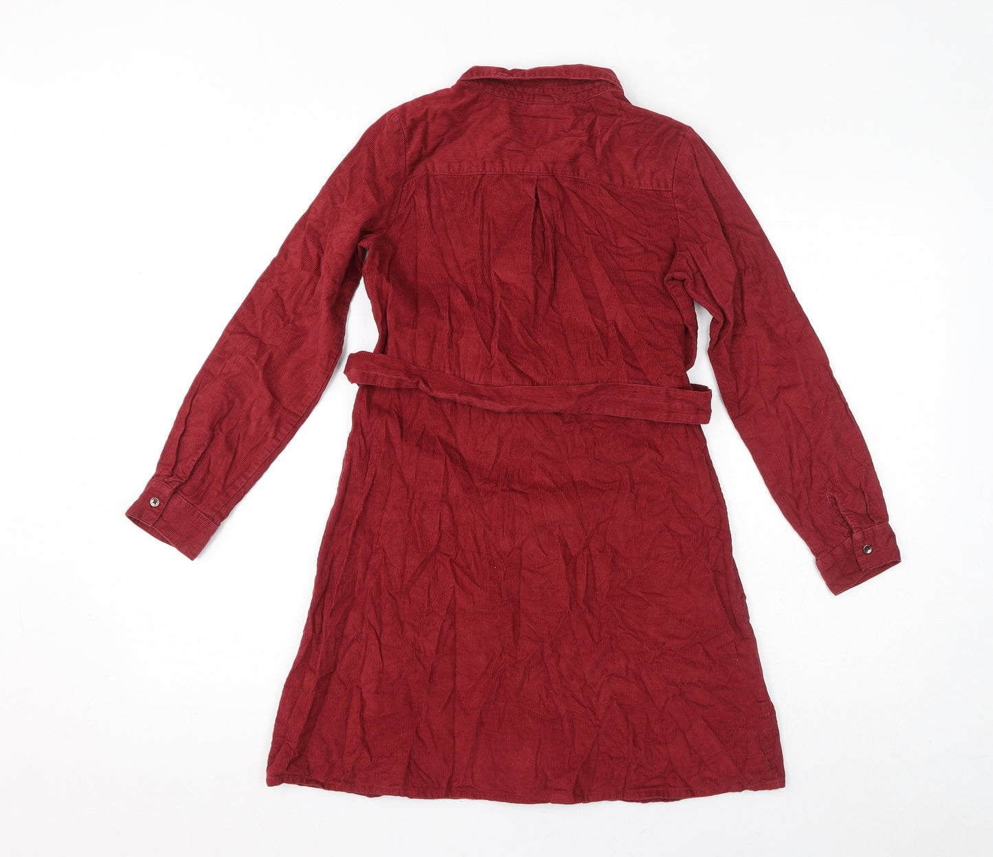 TU Girls Red Cotton A-Line Size 11-12 Years Collared Button