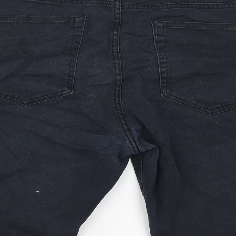 H&M Womens Black Cotton Basic Shorts Size 4 L10 in Regular Zip
