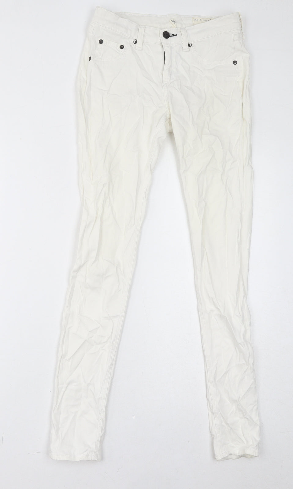 rag & bone Womens White Cotton Skinny Jeans Size 26 in L30 in Regular Zip