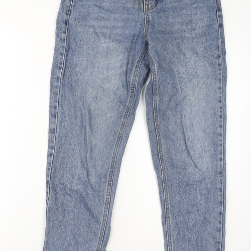 Topshop Womens Blue Cotton Mom Jeans Size 26 in L32 in Regular Zip