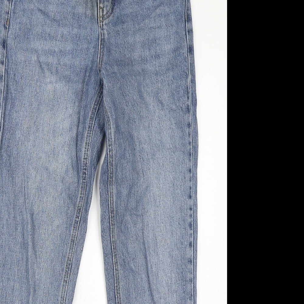 Topshop Womens Blue Cotton Mom Jeans Size 26 in L32 in Regular Zip