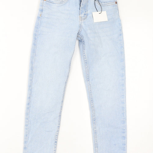 Zara Boys Blue Cotton Skinny Jeans Size 9 Months L22 in Regular Zip