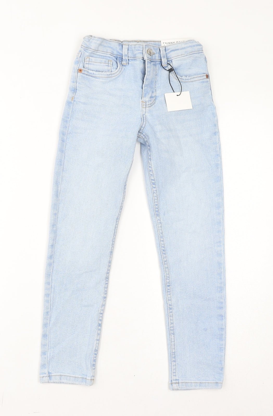 Zara Boys Blue Cotton Skinny Jeans Size 9 Months L22 in Regular Zip