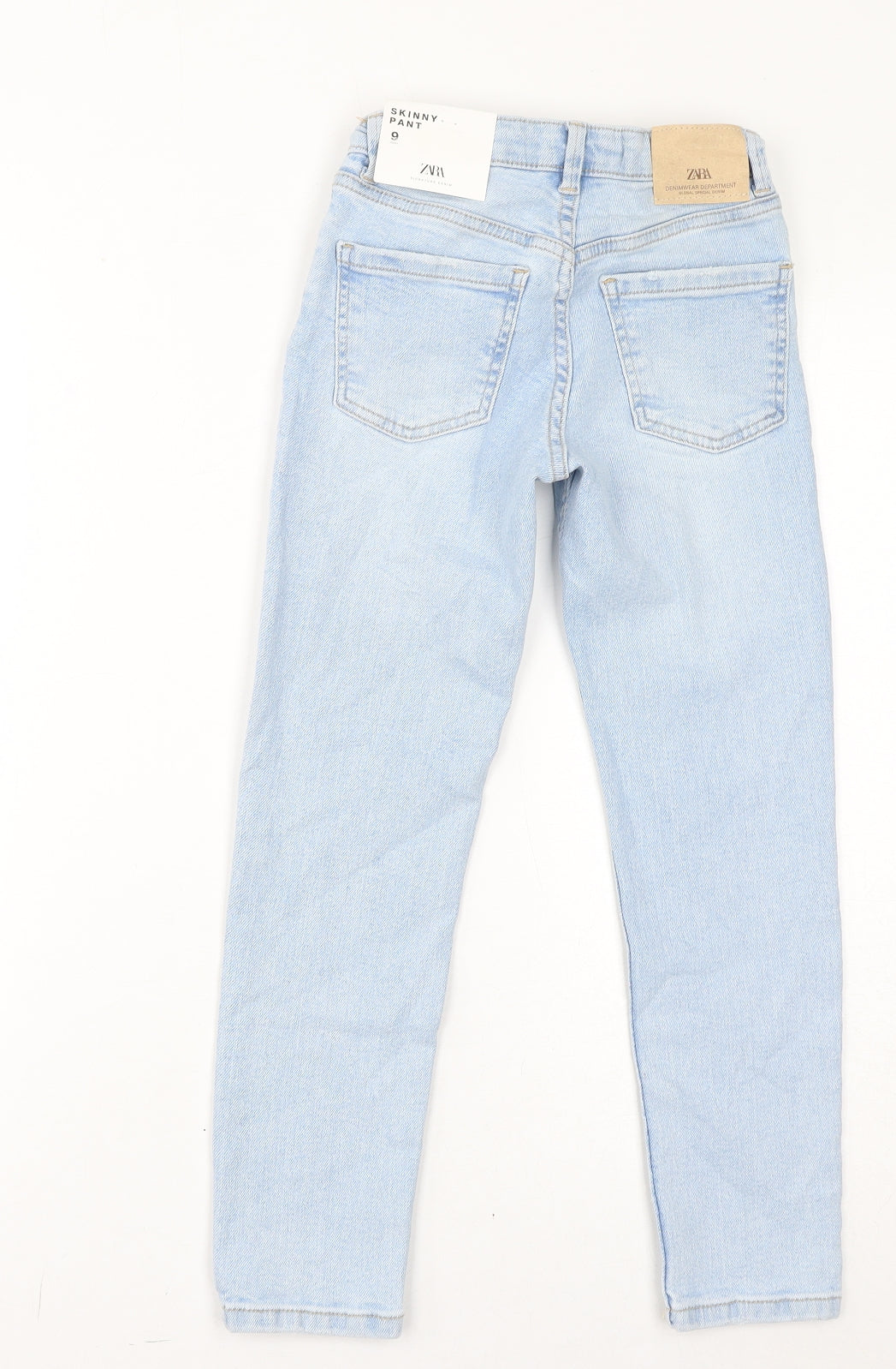 Zara Boys Blue Cotton Skinny Jeans Size 9 Months L22 in Regular Zip