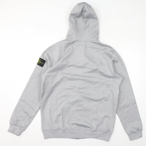 Stone Island Mens Grey Polyester Full Zip Hoodie Size XL