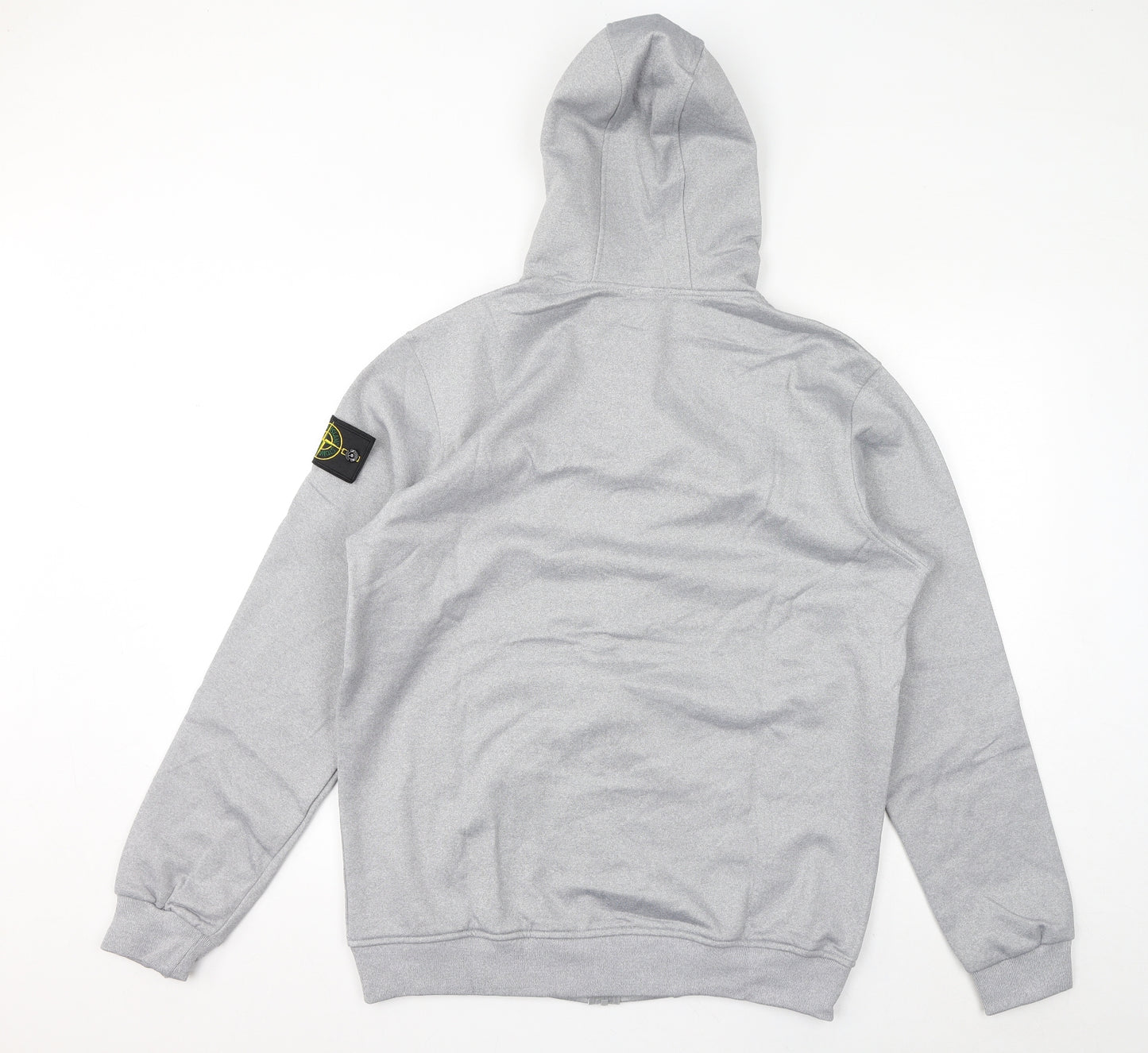 Stone Island Mens Grey Polyester Full Zip Hoodie Size XL