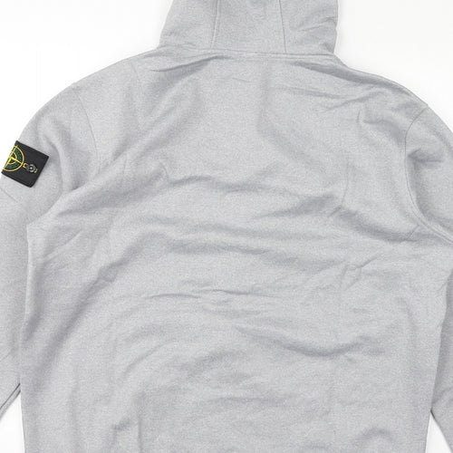Stone Island Mens Grey Polyester Full Zip Hoodie Size XL