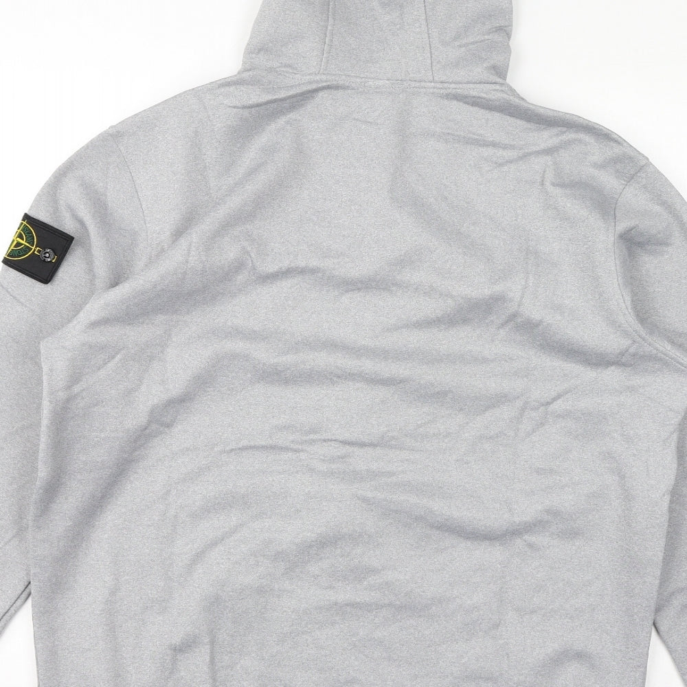 Stone Island Mens Grey Polyester Full Zip Hoodie Size XL