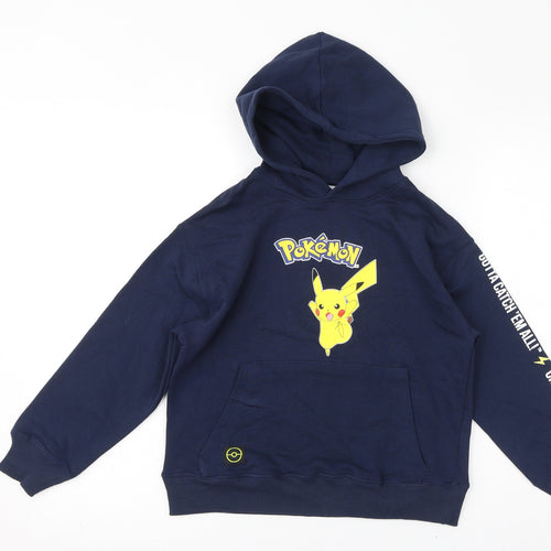 Zara Boys Blue Polyester Pullover Hoodie Size 3-4 Years Pullover - Pokemon