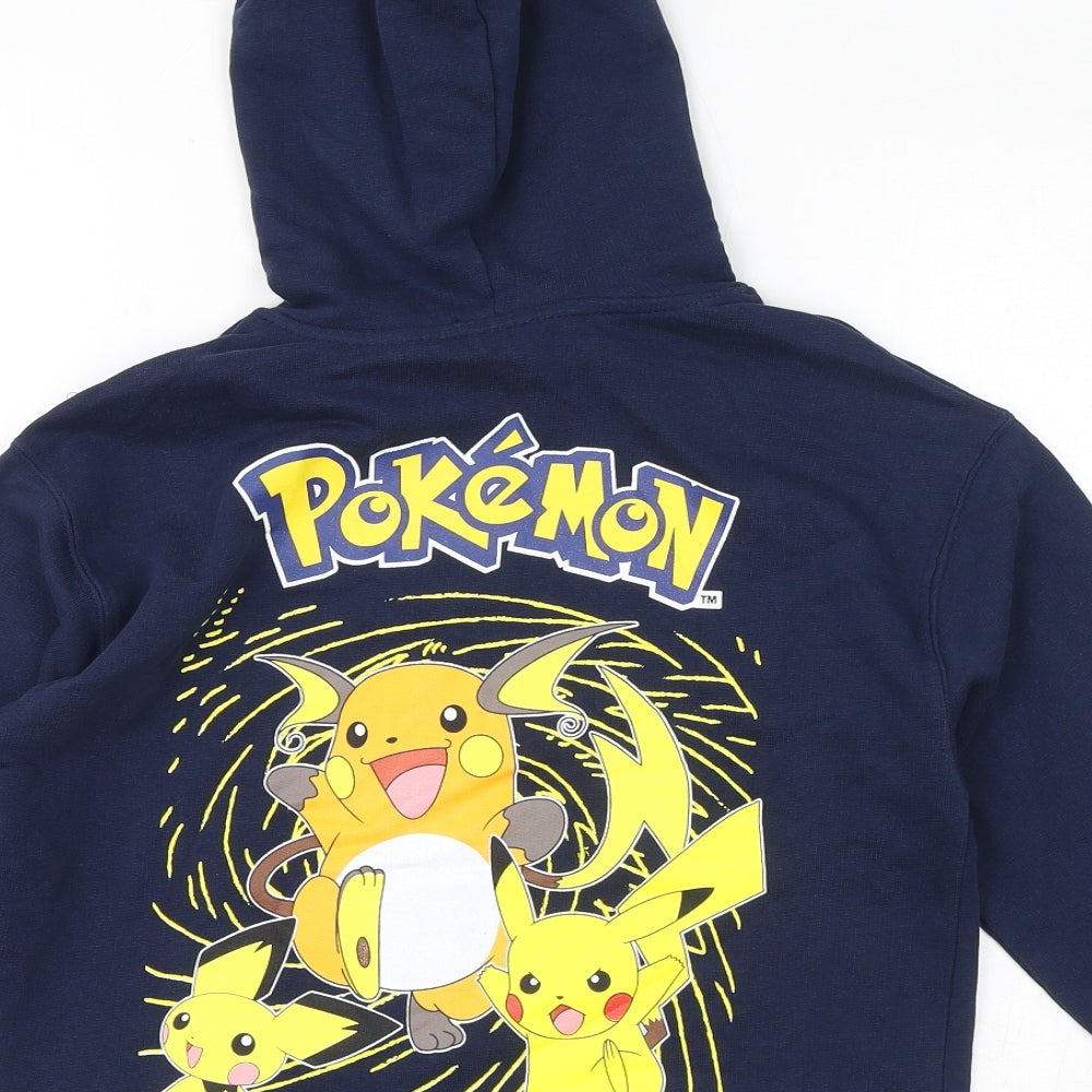 Zara Boys Blue Polyester Pullover Hoodie Size 3-4 Years Pullover - Pokemon