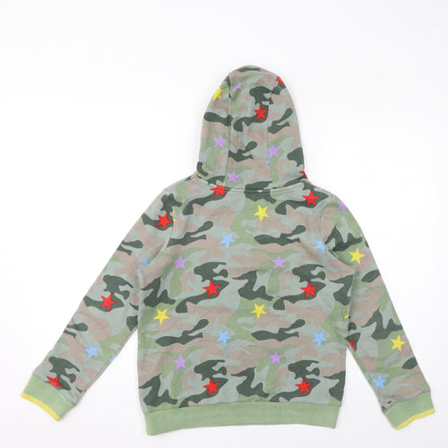 Boden Boys Green Camouflage Cotton Pullover Hoodie Size 11-12 Years Pullover - Stars