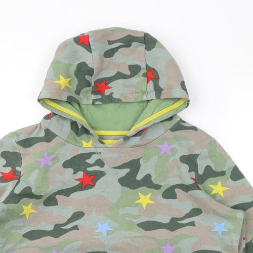 Boden Boys Green Camouflage Cotton Pullover Hoodie Size 11-12 Years Pullover - Stars