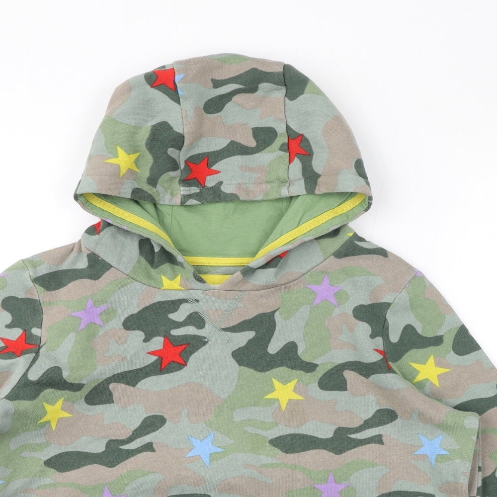 Boden Boys Green Camouflage Cotton Pullover Hoodie Size 11-12 Years Pullover - Stars