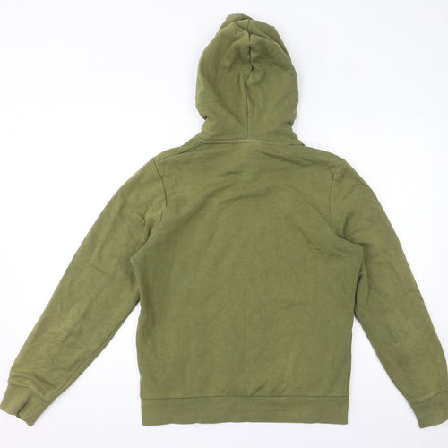 JACK & JONES Mens Green Cotton Pullover Hoodie Size XS - Logo