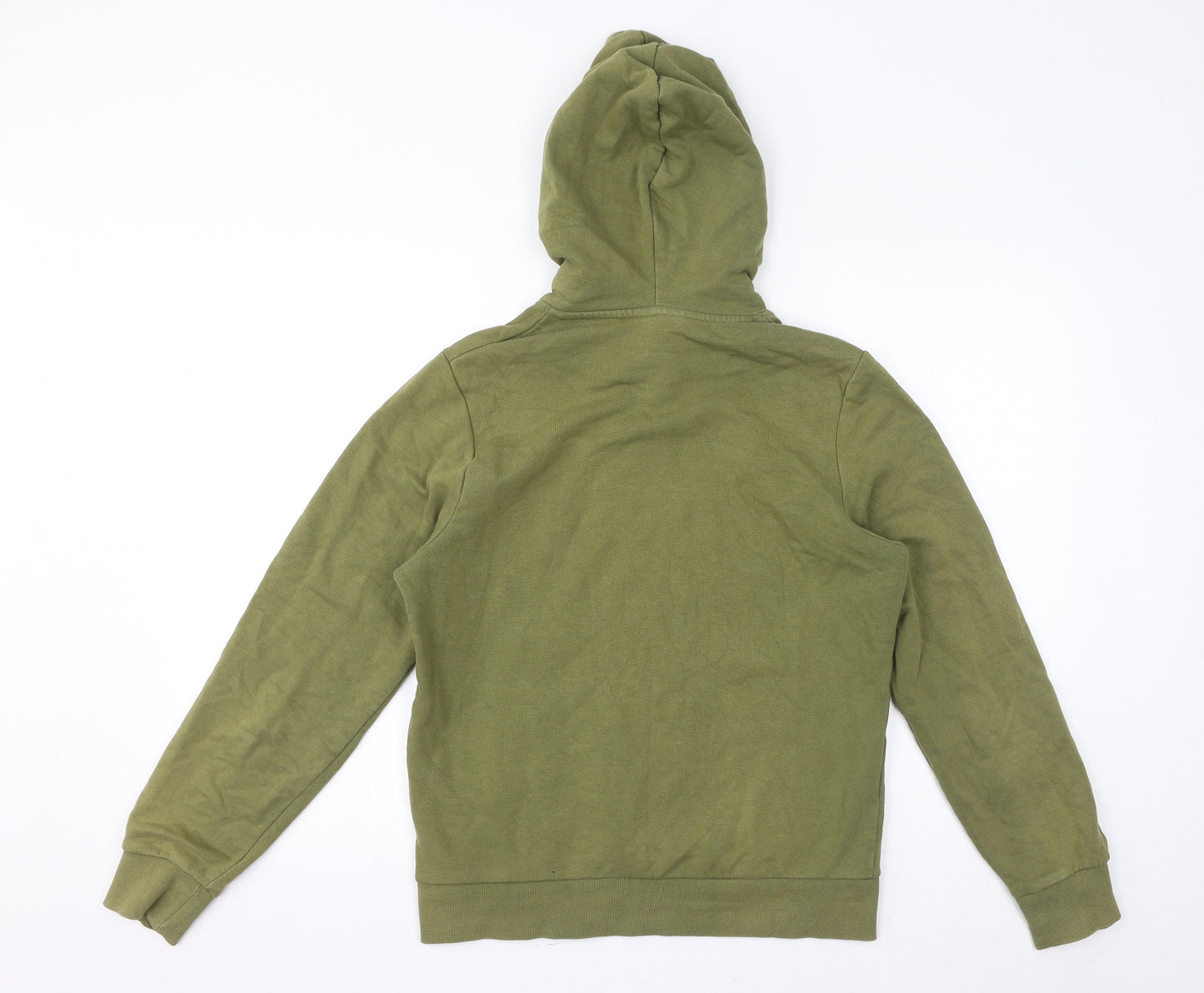 JACK & JONES Mens Green Cotton Pullover Hoodie Size XS - Logo