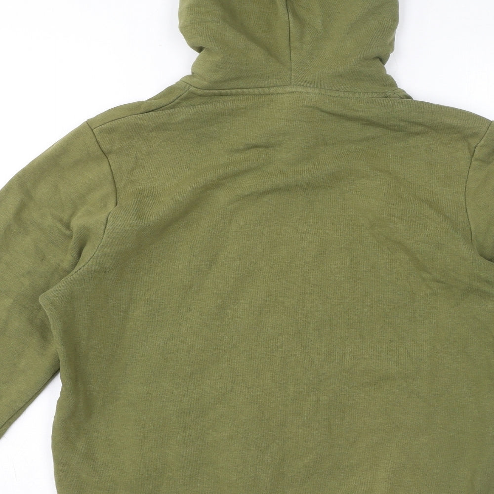JACK & JONES Mens Green Cotton Pullover Hoodie Size XS - Logo