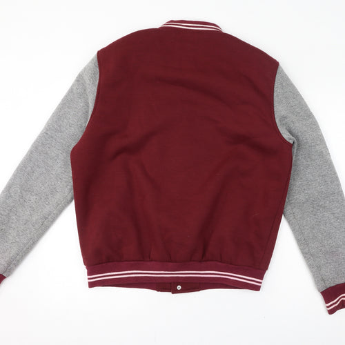 Zara Mens Red Polyester Cardigan Sweatshirt Size XL