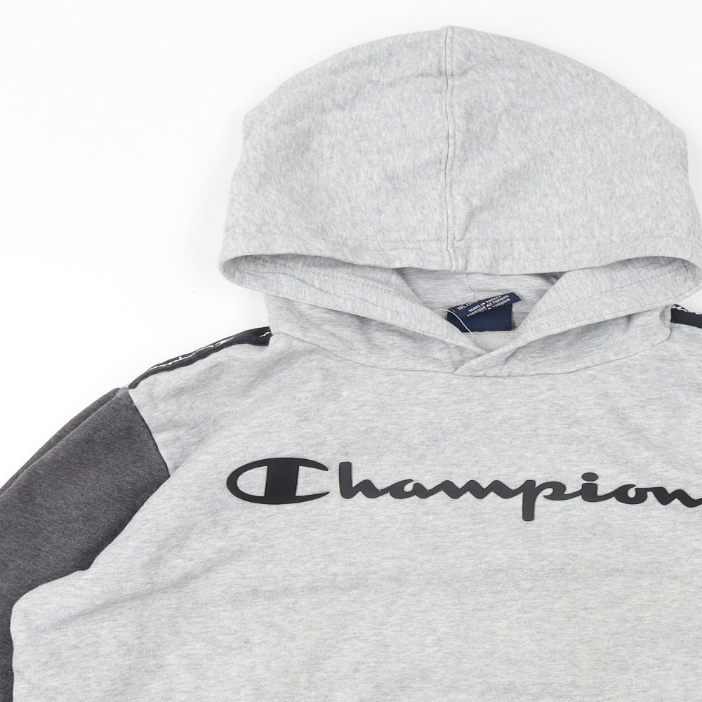 Champion Boys Grey Cotton Pullover Hoodie Size XL Pullover - Logo