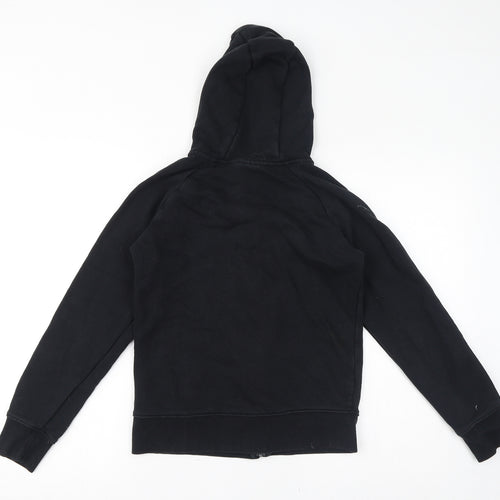 Nike Boys Black Cotton Full Zip Hoodie Size L Zip - Logo