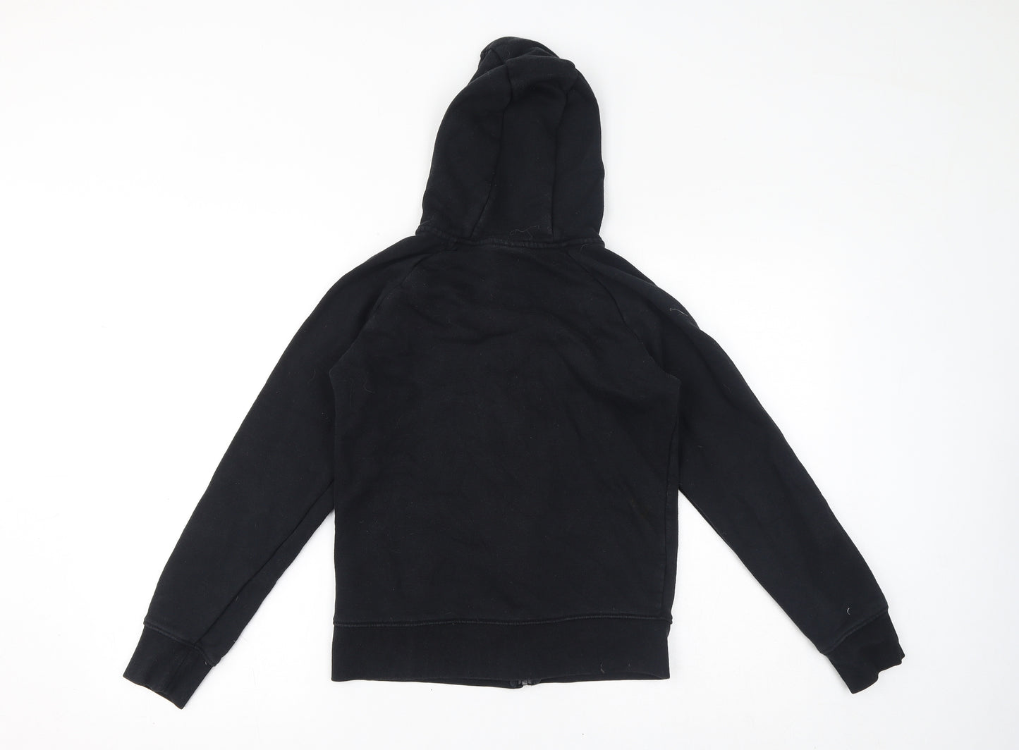 Nike Boys Black Cotton Full Zip Hoodie Size L Zip - Logo