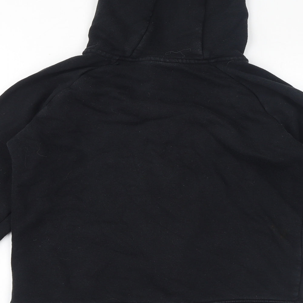 Nike Boys Black Cotton Full Zip Hoodie Size L Zip - Logo