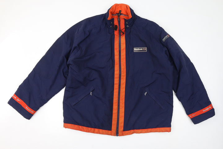 Reebok Womens Blue Jacket Size L Zip - Fleece Lined
