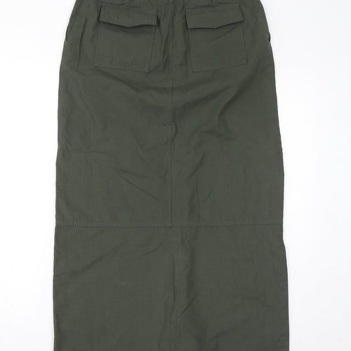 Terre de Marins Womens Green Cotton Straight & Pencil Skirt Size 10 Zip