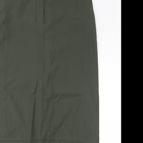 Terre de Marins Womens Green Cotton Straight & Pencil Skirt Size 10 Zip