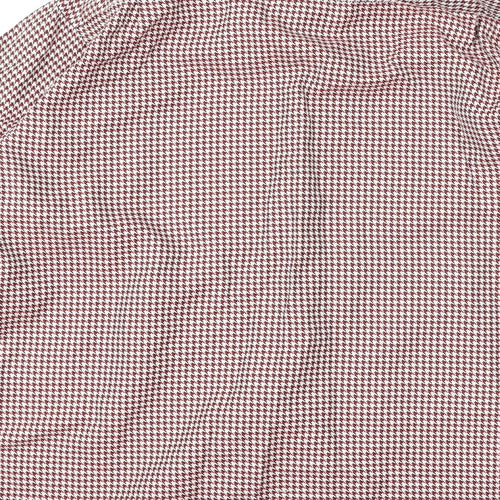 Richard James Mens Red Geometric Polyester Button-Up Size S Collared Button - Houndstooth
