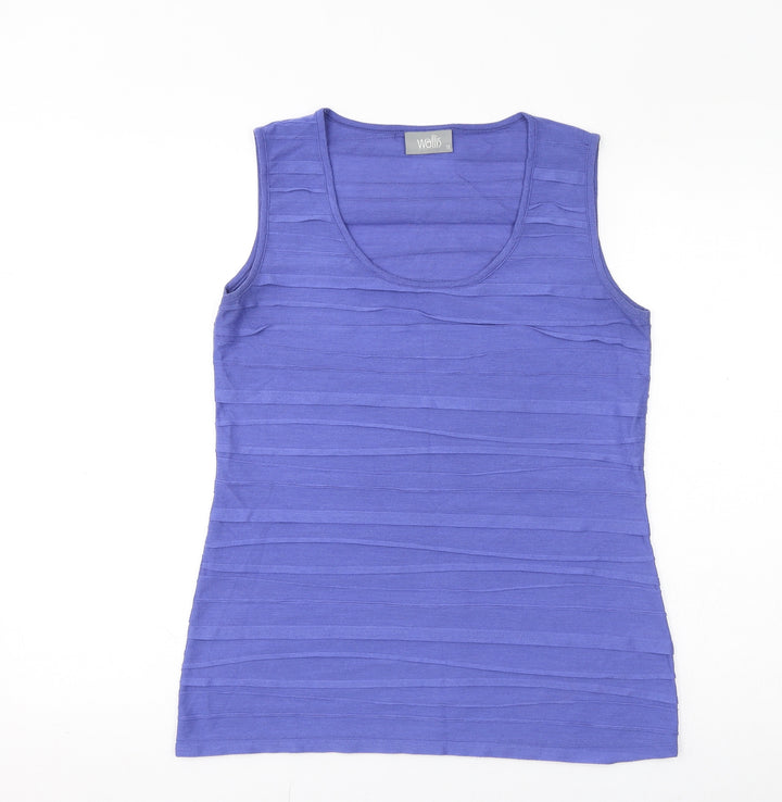Wallis Womens Purple Polyester Basic Tank Size 12 Round Neck