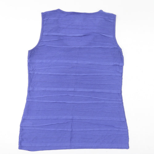 Wallis Womens Purple Polyester Basic Tank Size 12 Round Neck