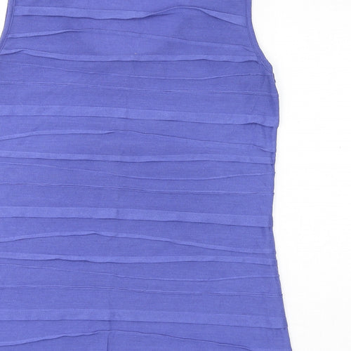 Wallis Womens Purple Polyester Basic Tank Size 12 Round Neck