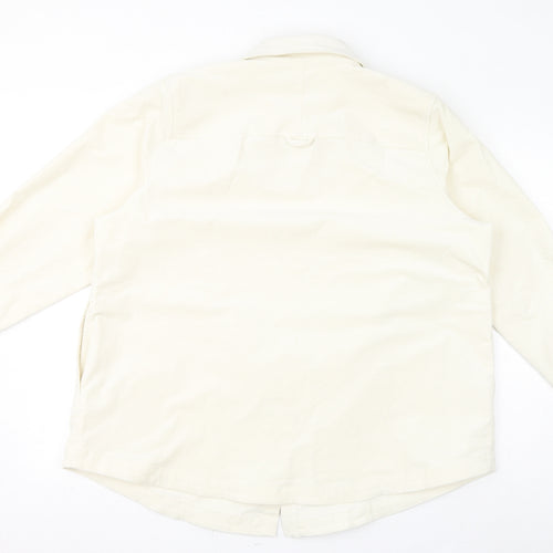 D&Co. Womens Ivory Cotton Basic Button-Up Size 2XL Collared